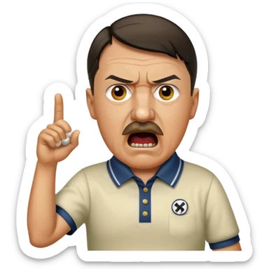 Adolf Hitler playing golf while yelling Fore! sticker