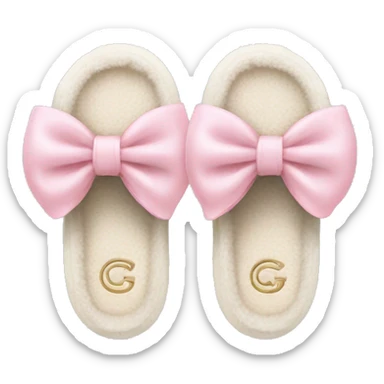 White Ugg slippers light pink bows  sticker
