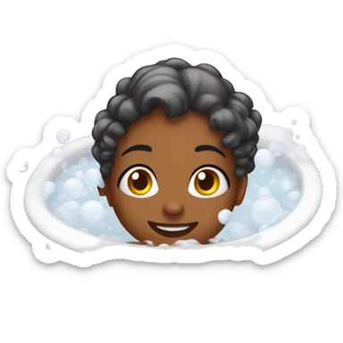 girl in bubble bath sticker