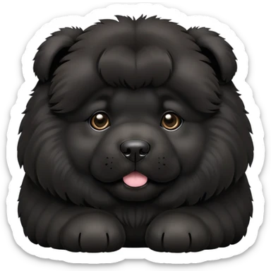 Black Chow Chow Puppy sticker