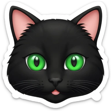 Black cat white nose sticker