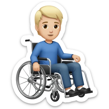 A blonde man in a wheelchair sticker