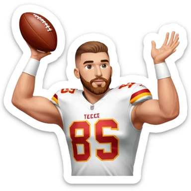 Travis kelce catching a football sticker
