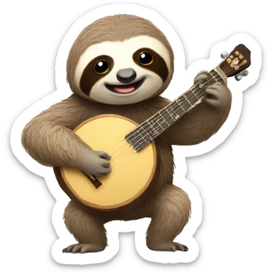 Sloth playing a banjo sticker