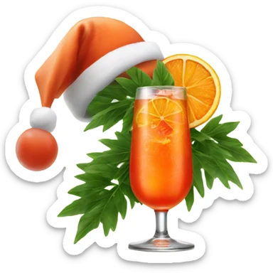 Aperol spritz wearing a Santa hat  sticker