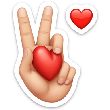 Middle finger with heart sticker