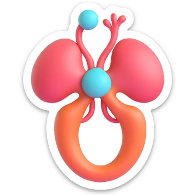 3D PCOS icon without background, stylized woman symbol with polycystic ovaries, 3D effect, light colors, modern and realistic style, aspect ratio 2:3 sticker