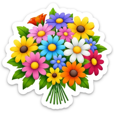realistic bouquet of flowers sticker
