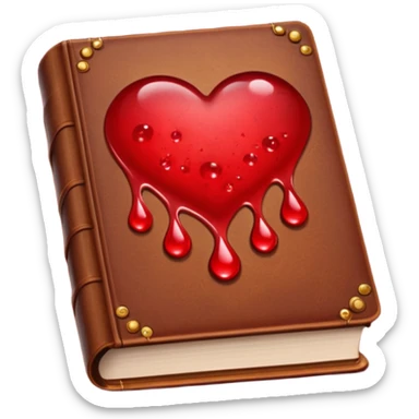 Brown book with blood droplets  sticker