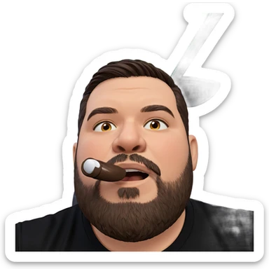 bearded man in black shirt sticker