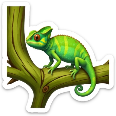 green chameleon sticker