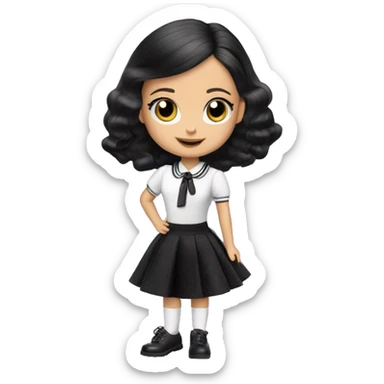 Kitty Corner Francie Barbie. Jenna Ortega Wednesday Addams sticker
