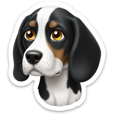 black beagle white spots sticker