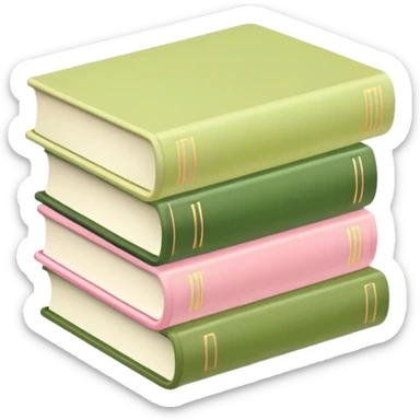 Pastel pink pastel yellow and matcha colored books sticker