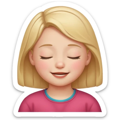 child smiling with closed eyes sticker