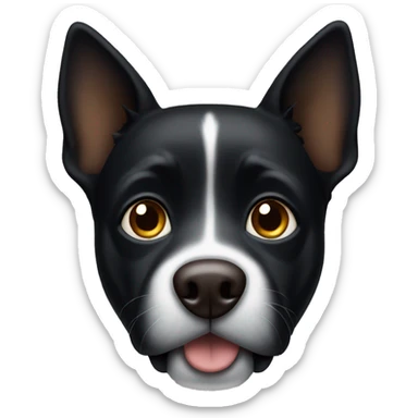 Black dog with brown eyes sticker
