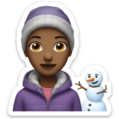 Half Girl Half Snowman sticker