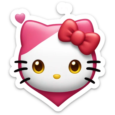 Hello Kitty con corazones  sticker