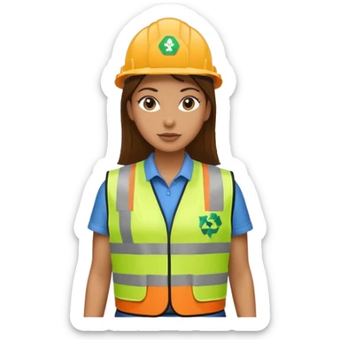 women, Waste Management, safety vest, trash picker sticker