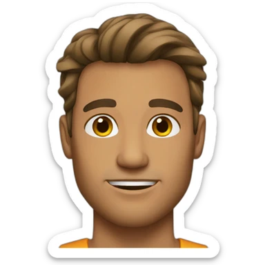 brunette man tanned medium hair sticker