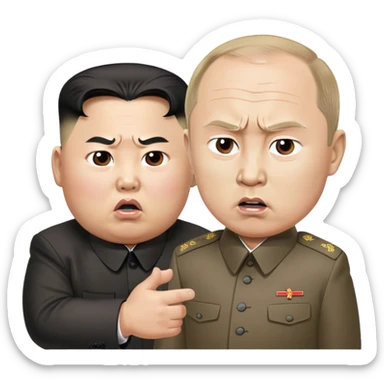 Kim jon un arguing with Vladimir Putin sticker