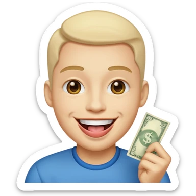 create happy smile with money tongue like 🤑  sticker