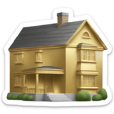 A super simple minimal house of solid, gleaming gold sticker
