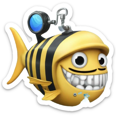 Tuna with a tuba and scuba sticker