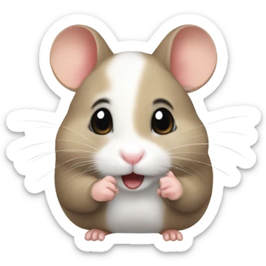 Hamster saying “more” in asl sticker