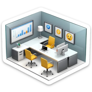 3D workplace  sticker