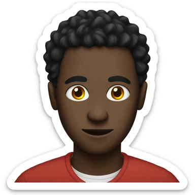 Black guy with one red dread and one eye in the middle sticker