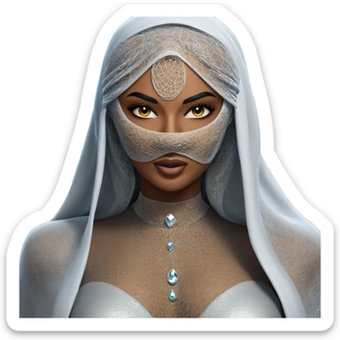 veiled beauty with dark skin sticker