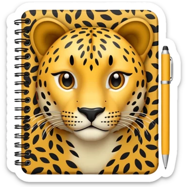 leopard patterned notebook sticker