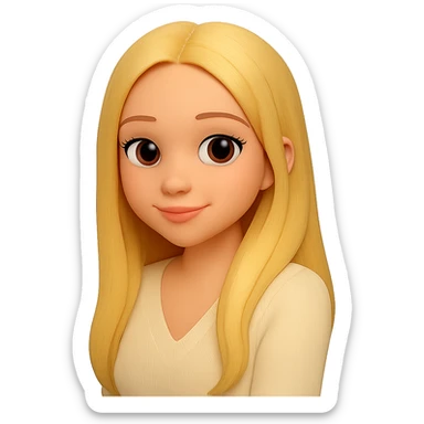 Cut out only the woman from the image, preserving the 3d-emoji style without changes. The style is 3d-emoji, but using the general editor for editing as 3d-emoji style does not support editing. sticker