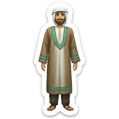 Palestinian traditional clothing (thobe, kuftan) sticker