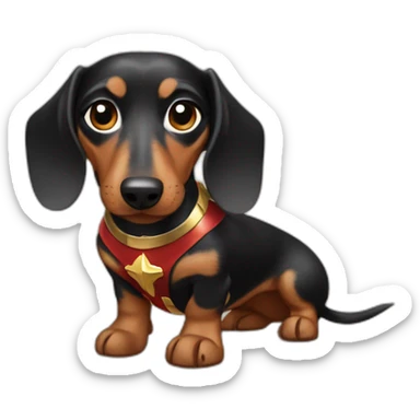 Dachshund caramelo Wonder Woman sticker