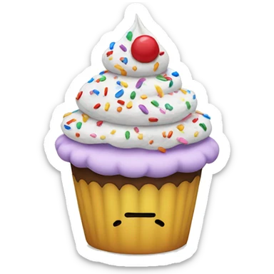 Cupcake with sprinkles sticker