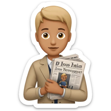 newspaper under arm sticker