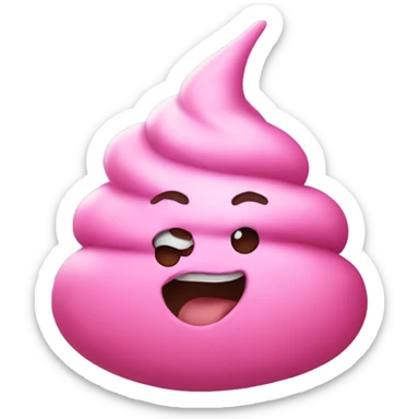 Pink poop emoji sticker
