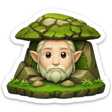 druid character face down on moss rock sticker
