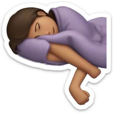 brunette girl sleeping cozy sticker