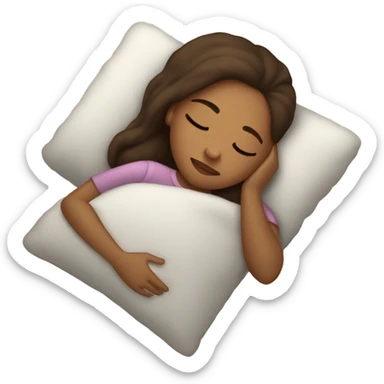Sleeping girl on pillow sticker