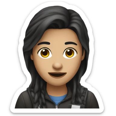 a light-skinned, dark-haired student trying to apply for supporters sticker