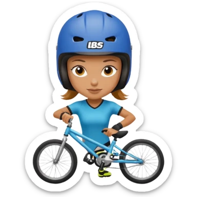 BMX rider woman with helmets sticker