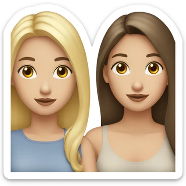 1 blonde girl and 2 brunette girls sticker