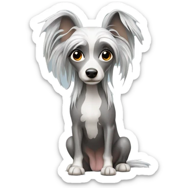 Chinese Crested Dog Gray sticker