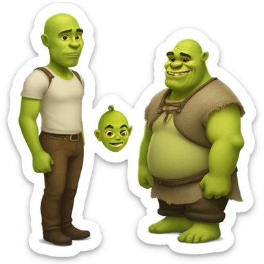 Human being with a shrek ogre body sticker