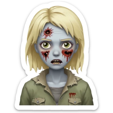 Mulher zumbi de cabelo loiro sticker