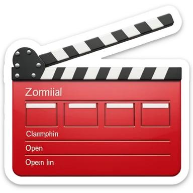 clapperboard red glossy with open top bar sticker