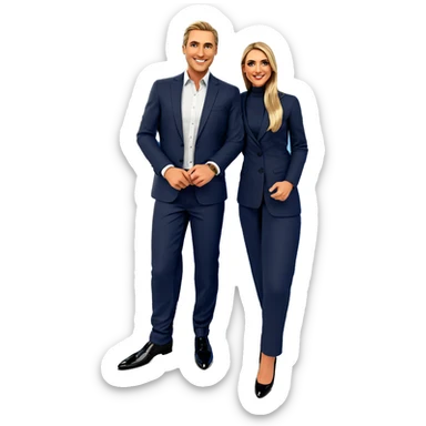 smiling couple in formal wear sticker